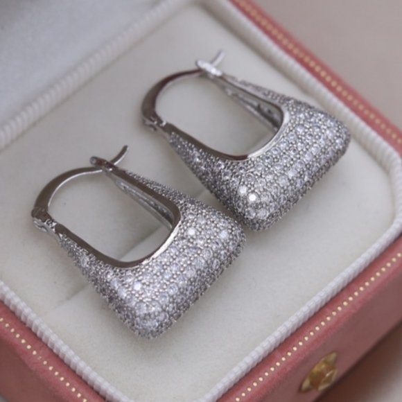 14k gold diamond earrings - Picture 2 of 6
